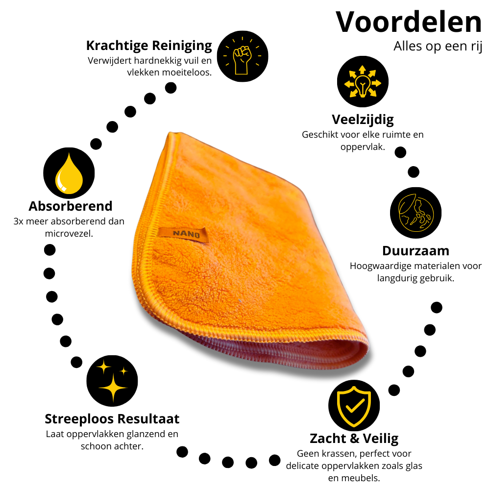 Schoonmaakdoeken - Oranje, 10 stuks