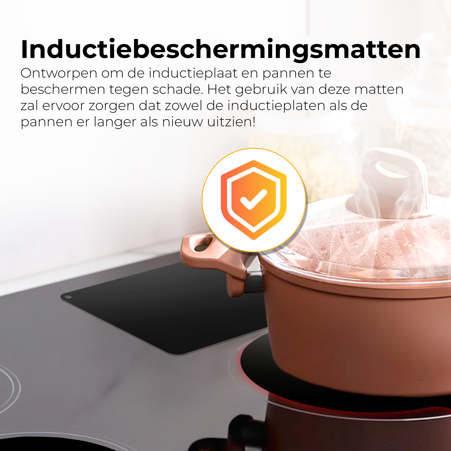 Inductie Beschermers - Zwart, 6 stuks