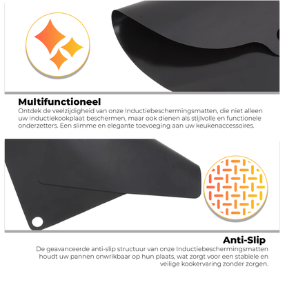 Inductie Beschermers - Zwart, 6 stuks